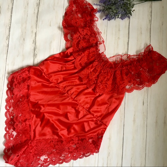 Vintage DARLING BODY FASHIONS Red Lace Lingerie M - Picture 5 of 8